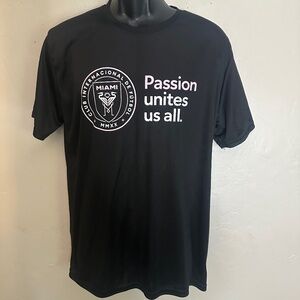 InterMiami Soccer T Shirt Large Gently worn 100% polyester 21" armpit to armpit